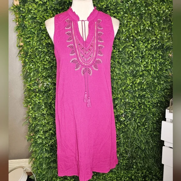 cupio shirt dress Women's Colorful Paisley Boho Button Up Tunic Size M dry flat Cupio | Dresses | Cupio